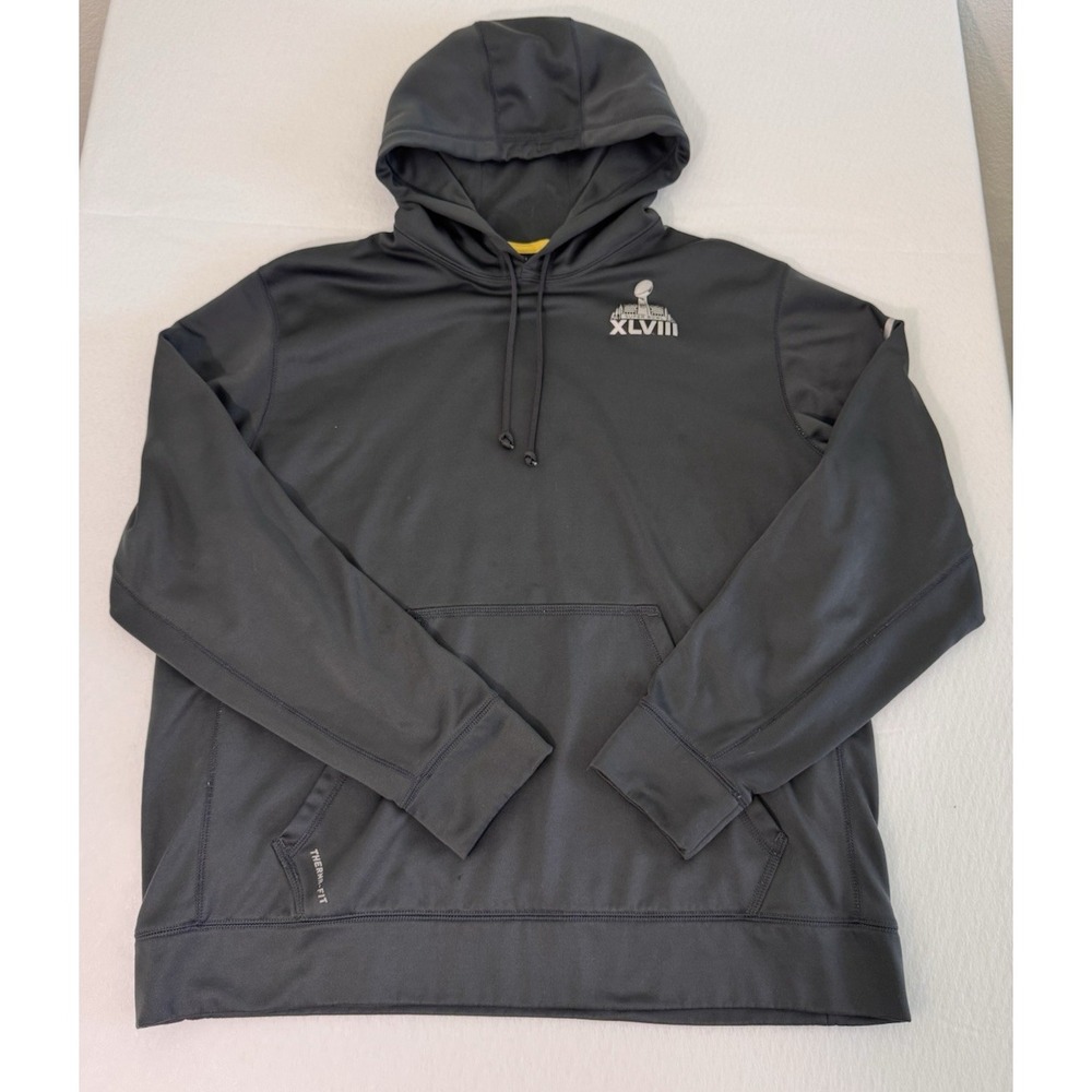Nike NFL Team Apparel Mens Hoodie XL Superbowl XLVIII Gray Therma-Fit